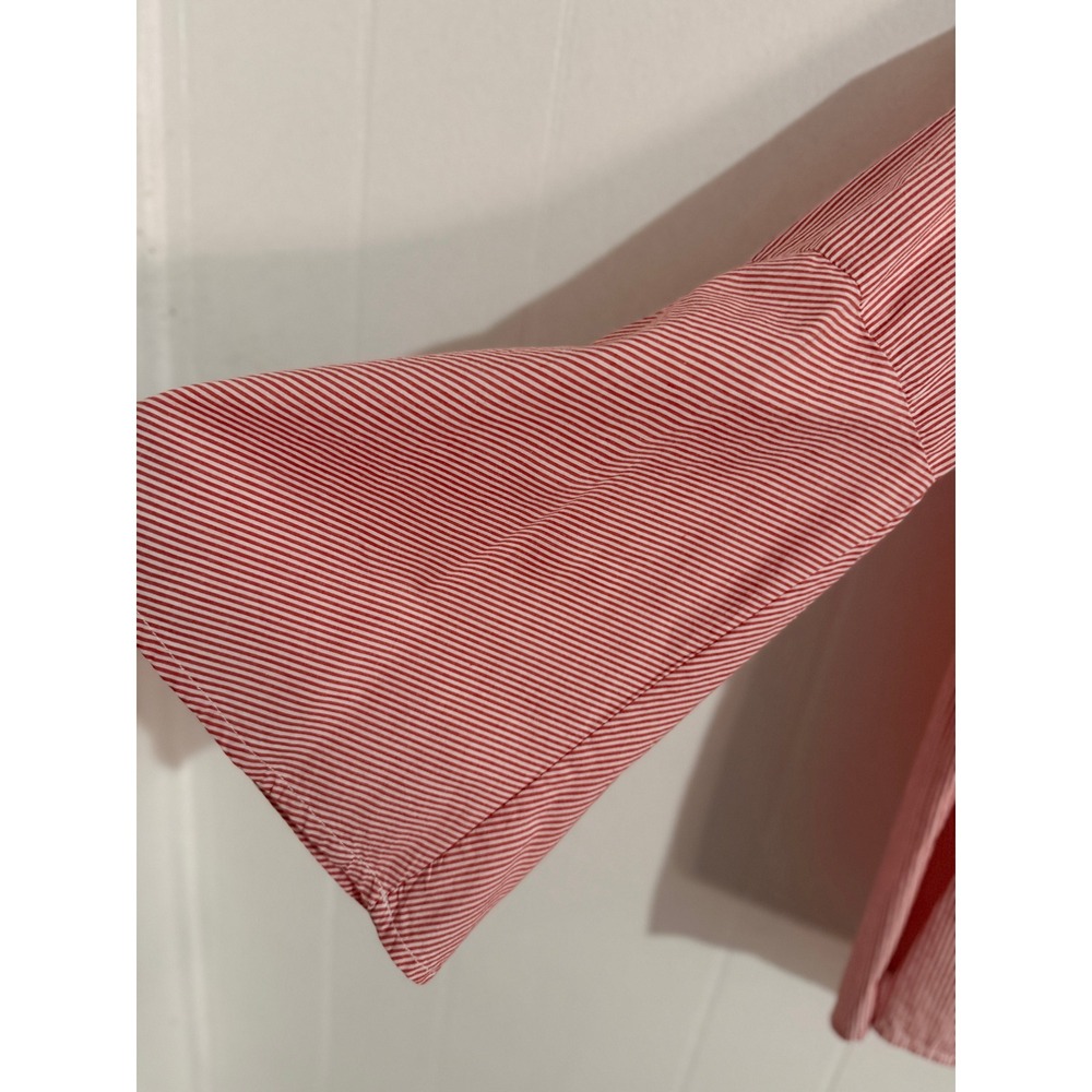 Tommy Hilfiger Red Pinstripe XL Red White NEW Bell Sleeve V-Neck Cotton Nautical - Picture 3 of 7